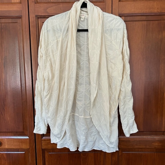 Anthropologie Silence + Noise Cream Open Front Cardigan Size Medium - Picture 1 of 5